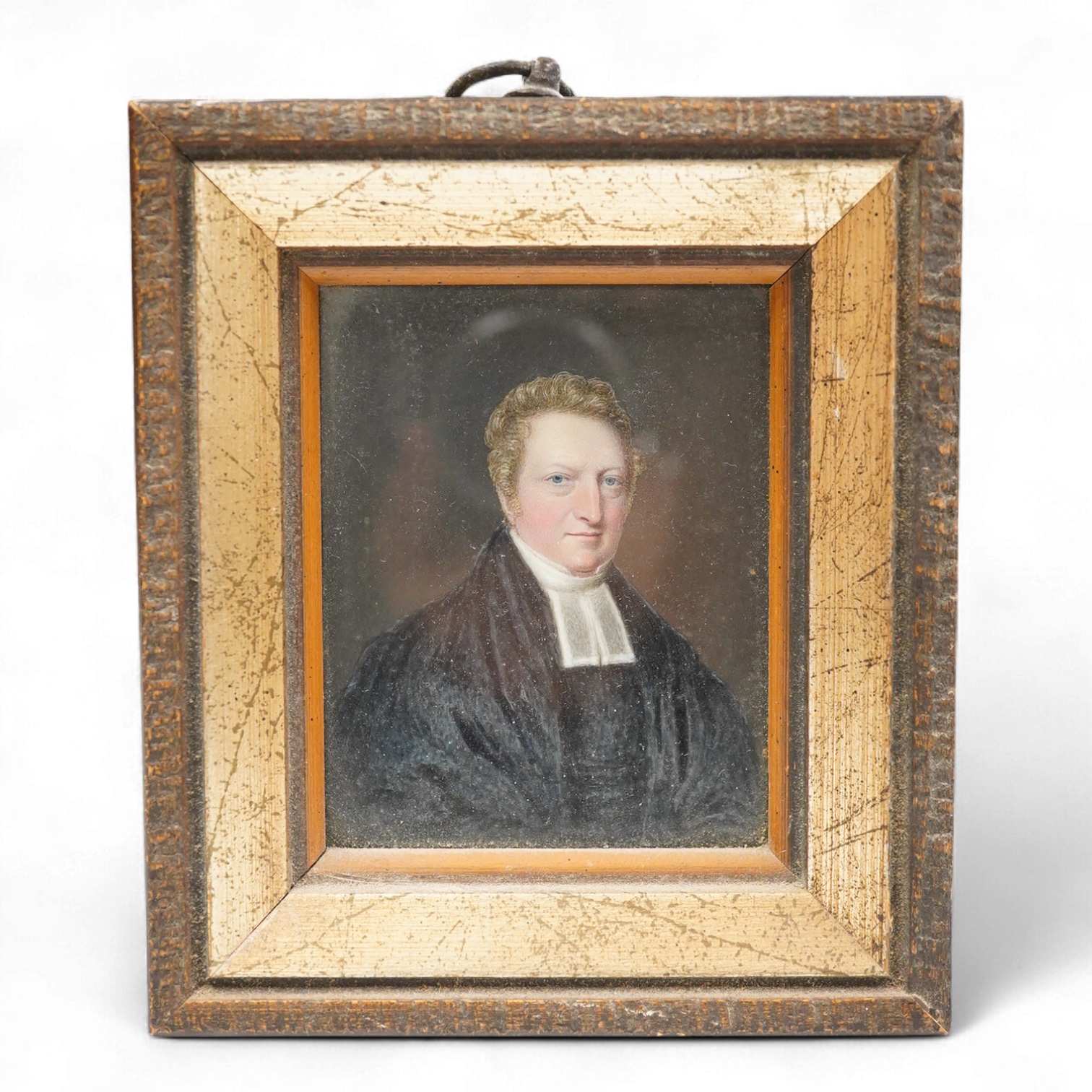 19th century, English School, Portrait miniature of a clerical gentleman, watercolour on ivory, 8.5 x 6.5cm CITES Submission reference E1LK2ELC